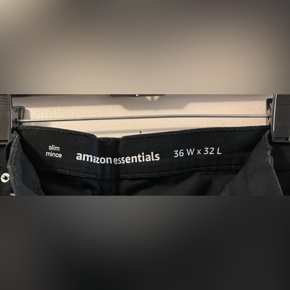 NWOT AMAZON ESSENTIALS BLACK JEANS (36W X 32L) - Picture 3 of 3